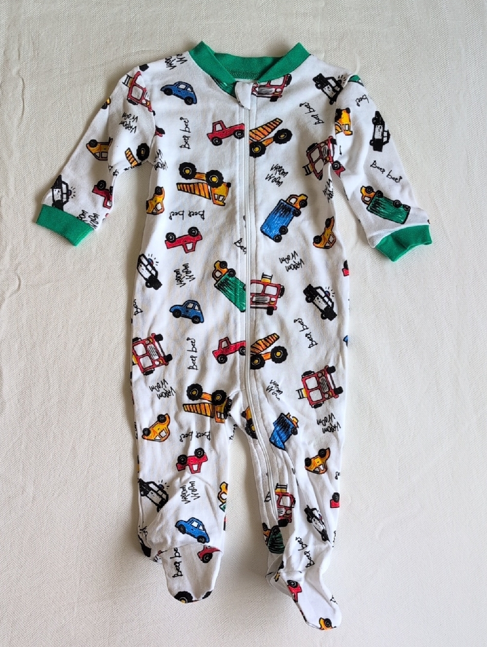 NWOT george truck cotton zipper footie sleeper pajamas 3-6 months baby boy
